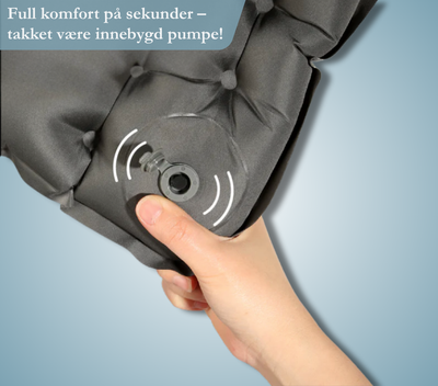 Nærbilde av den innebygde pumpen på SitPad – full komfort på sekunder