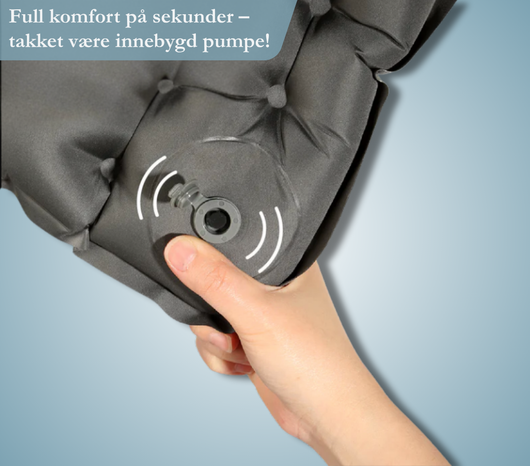 Nærbilde av den innebygde pumpen på SitPad – full komfort på sekunder